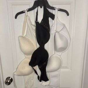 EUC Black, White & Cream 3 Piece Bra Set